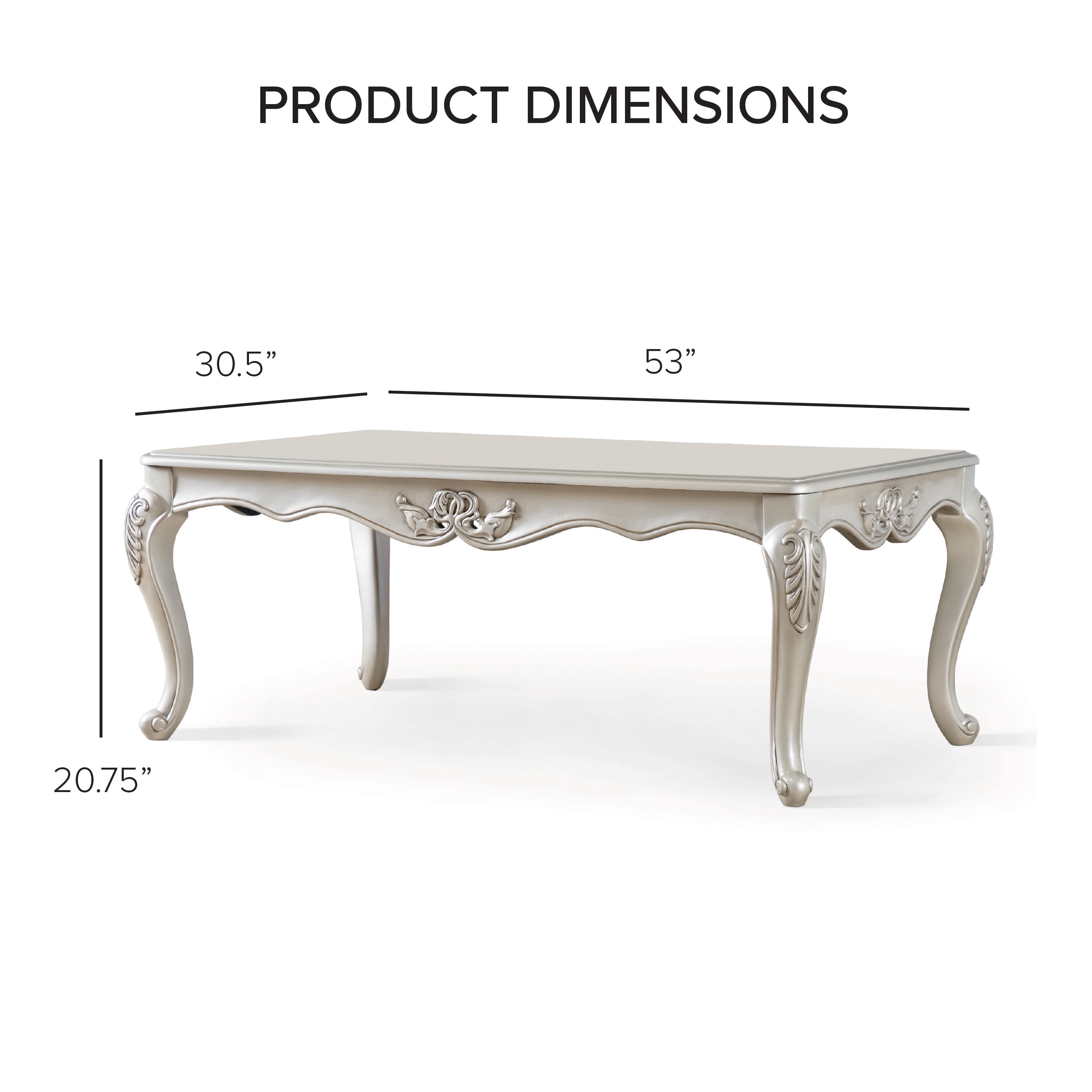 Furniture of America Armena Traditional Solid Wood Coffee Table, Champagne