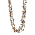 thumbnail image 2 of Earthy Floating Carnelian Stones Cotton Rope Multistrand Necklace, 2 of 3