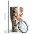 thumbnail image 2 of 30oz Its Fall Yall Leaves Pattern Tumblers Stainless Steel Tumbler with Lid and Straw,Vacuum Insulated Double Wall Travel Tumbler Cups Mug with Cleaning Brush for Coffee,Tea, 2 of 7
