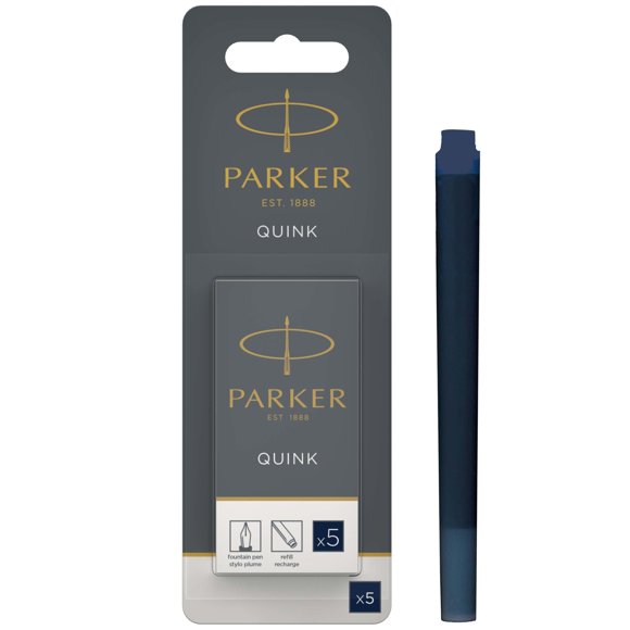 Recarga para Pluma Fuente Parker 1950382 Quink Paquete de 5