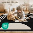 thumbnail image 4 of ODIKA 8'x10' Washable Area Rug Non-Shedding, Easy Care, Black Cream Geometric Design Contemporary Art Inspired Visual Symmetry for King Size Bedroom Under Bed, Master Suite, 4 of 7