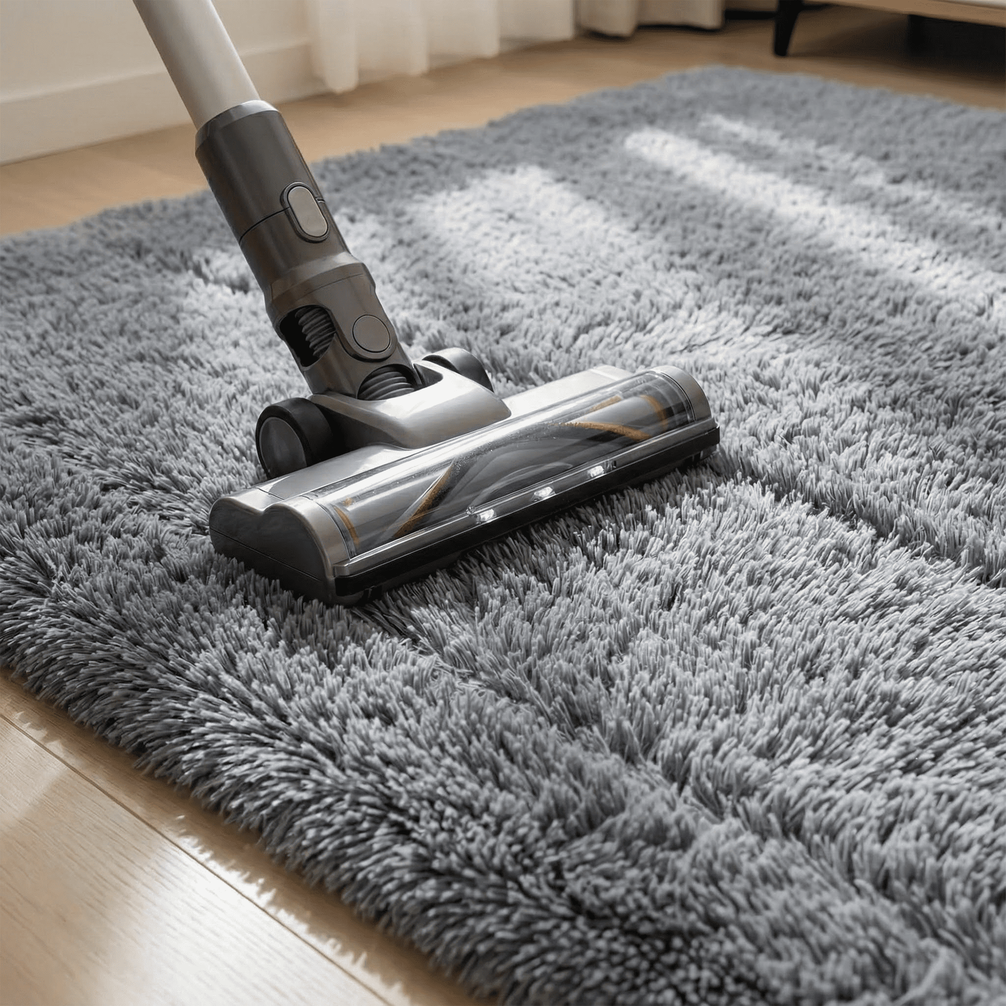 Rugs for Living Room, 3'x5' Soft Fluffy Area Rug for Bedroom, Plush Decorative Rug with Anti-Skid Backing, Indoor Home Carpet for Living Room, Grey