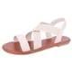 thumbnail image 1 of Sandalias planas con correa de tobillo elástica y puntera abierta zapatos de vestir de verano para mujer, 1 of 9