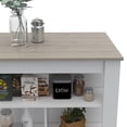 thumbnail image 4 of Delos Antibacterial Modern Kitchen Island - White / Light Grey, 4 of 8
