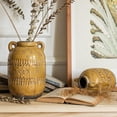 thumbnail image 2 of Rustic Reach 10.2” Handmade Yellow Brown Ceramic Vase, 2 of 7