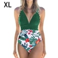 thumbnail image 3 of Greeniant Traje de baño de mujer Traje de baño de moda Traje de baño de moda Verde + Flor blanca S Deportes acuáticos Flor verde + blanca SG Greeniant OD021064-04, 3 of 6