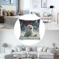thumbnail image 3 of Cute Polar Bear in Santa HatLinen toss pillowcase decoration pillowcase gifting preferred 18x18 inch cushion cover 2 sets sofa pillowcase sofa bedroom living room car, 3 of 8