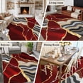 thumbnail image 6 of Red Marble Large Area Rugs for Bedroom Living Room, Soft Non Slip Carpet Bedside Rug, Grey Gold Texture Vintage Farmhouse Art Rectangular Floor Cover Kitchen Accent Rug 5'x7' for Dining Room/Office, 6 of 9