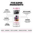 thumbnail image 2 of Lucky Energy Sugar Free Energy Drinks, Tropical Thrill, 16oz Cans (12-Pack) Healthy, Zero Sugar Energy Drink with Maca, Ginseng, Beta-Alanine, Taurine & 200mg Caffeine, 2 of 5