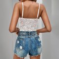 thumbnail image 7 of Qiopertar Women's Summer Camisole Lace Sleeveless Fishbone Strapless Jumpsuit Casual Boho Beach Vacation Party V-Neck Short Sleeve Color Block Jumpsuit, White M, 7 of 7