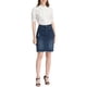 thumbnail image 2 of Faldas de mezclilla para mujeres INSPIRE CHIC, desgastadas, de cintura alta, con dobladillo rasgado, faldas de jeans lavadas con bolsillos, color azul profundo L, 2 of 6