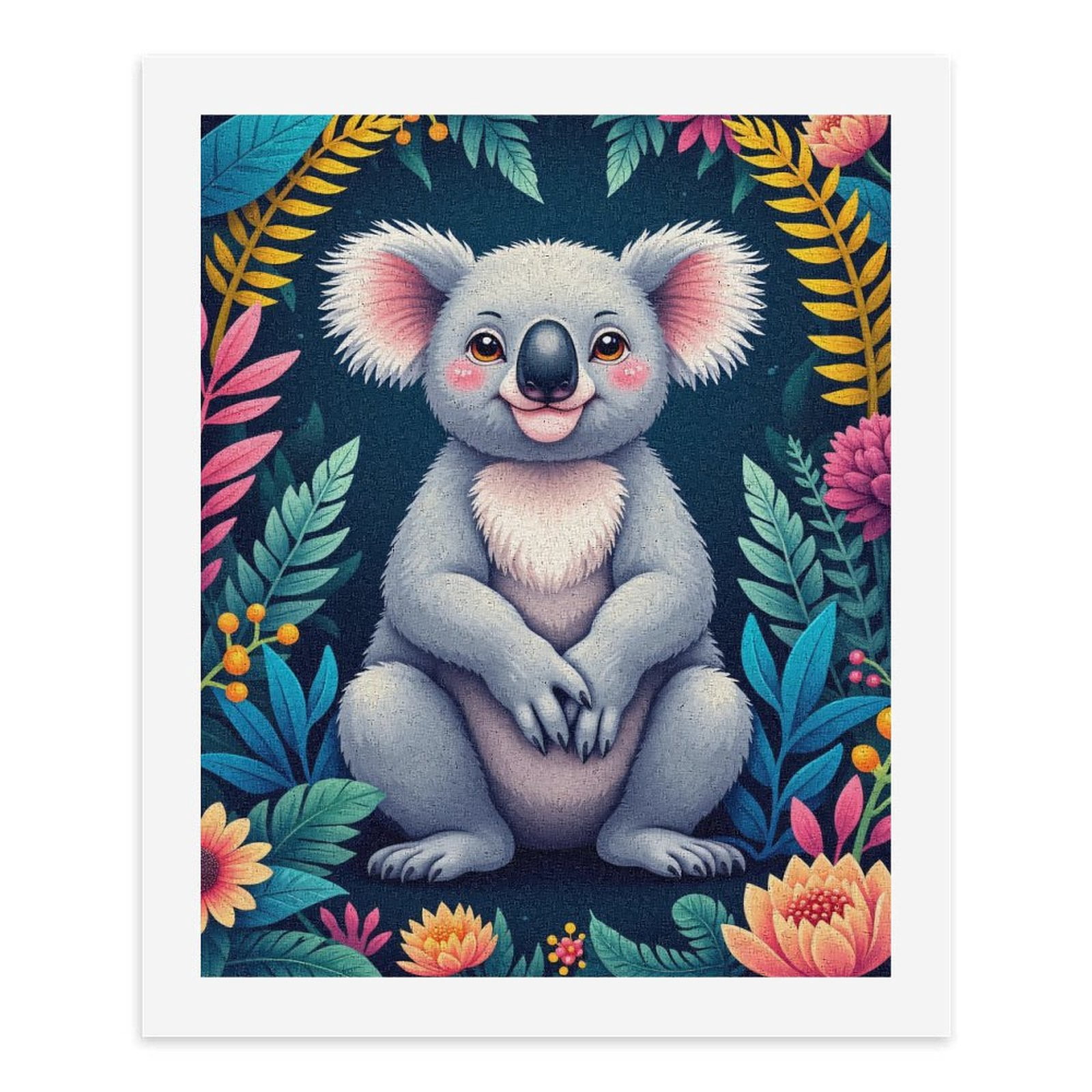 Paint By Numbers Kit for Adults Beginner - DIY Koala Jungle Floral Whimsical Art Canvas Painting Kits for Adults, Frameless Paint By Number for Adults for Home Wall Decor 16x20 Inch