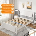 thumbnail image 5 of Zimtown Full Bed Frame,Solid Pine Wood Platform Bed Frame, Bedroom Bed with Headboard, White, 5 of 6