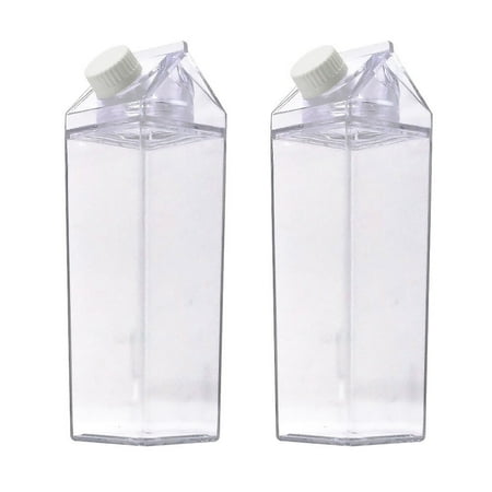 

2Pcs Transparent Leak-proof Bottles for Milk Water Liquor Cold Drinks