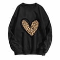 thumbnail image 2 of Ayolanni Sweatshirts for Women Long Sleeve Black Leopard Print Crew Neck Pullover Sweatshirts Girls Hoodie, 2 of 4