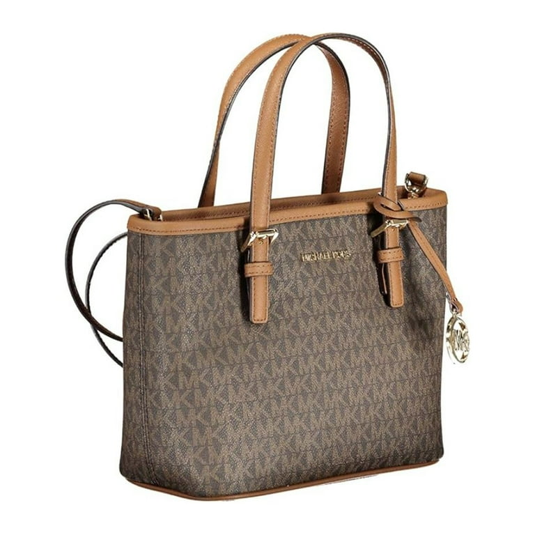 【未使用】Michael Kors ロゴプリント ハンドバッグ Michael Kors Women's Logo Print Canvas Tote Bag, Top Zip