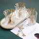 thumbnail image 4 of Juego de 32 cucharas y tenedores de postre, tenedores para tartas, cucharas de café, tenedores para frutas, acero inoxidable, dorado, 4 of 8