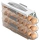 thumbnail image 4 of Egg holder for refrigerator, automatic rolling egg organizer, 3-layer stackable egg tray, refrigerator storage for eggs, holds 21 eggs, 4 of 5