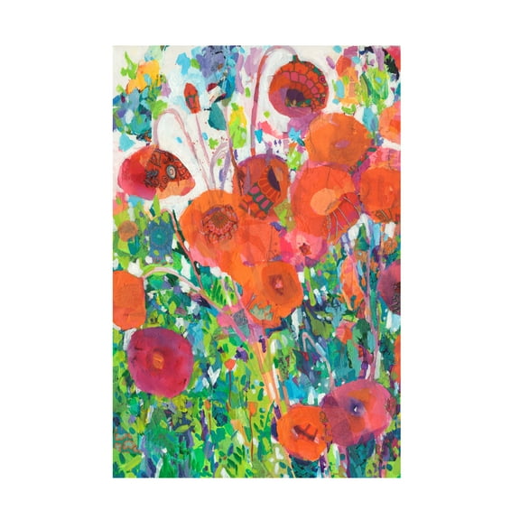 Tara Funk Grim 'Vivid Poppy Collage I' Canvas Art