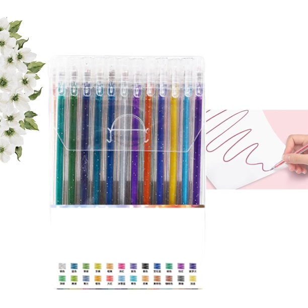 Reposaltrust Juego de bolígrafos de gel con purpurina, juego de bolígrafos de gel con purpurina, juego de bolígrafos de gel con purpurina para niños, Reposaltrust Glitter, 2024 nuevo bolígrafo colorid