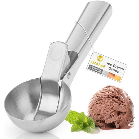 

YasTant Premium Stainless Steel Ice Cream Scoop with Trigger Ice Cream Scooper Dishwasher Safe Heavy Duty Metal Icecream Scoop Spoon with Anti-Freeze Handle Perfect for Gelato