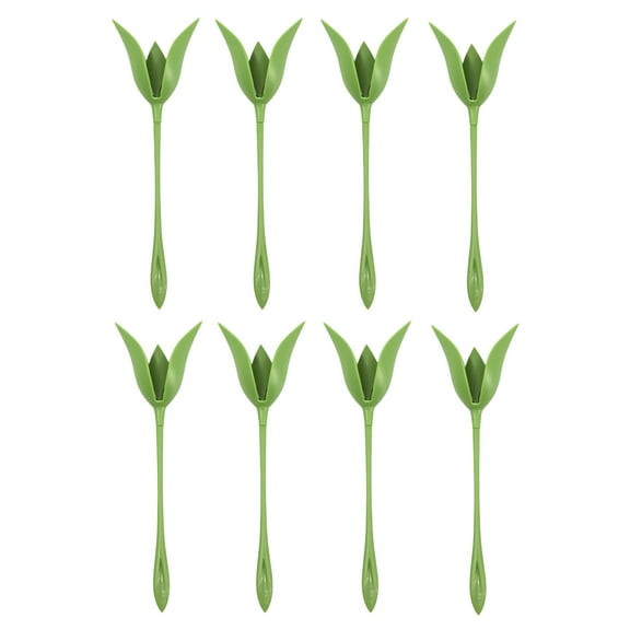 LAMIRO Rack Design Napkin Holders for Tables Green Stemmed Plastic Flower Buds Serviette Holders Plus White Napkins for Making Original Table Arrangements Storage Rack