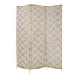 thumbnail image 5 of DecMode 57" x 79" Gold Metal Geometric Hinged Foldable Partition 3 Panel Room Divider Screen, 1-Piece, 5 of 10