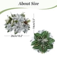 thumbnail image 3 of Blosmon Artificial Christmas Poinsettia Flowers Ball 6 pcs Silver Glitter Fake Poinsettia Christmas Flowers Arrangement Centerpieces Decorations for Winter Indoor Home Parties, 3 of 5