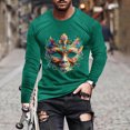 thumbnail image 1 of Blusas y camisas de manga larga con cuello redondo para hombre Blusa de manga larga con cuello redondo y estampado de carnaval para hombre Blusa de poliéster para hombre, 1 of 4