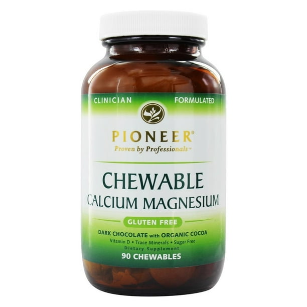 Pioneer Chewable Calcium & Magnesium Supplement Chocolate Flavor from