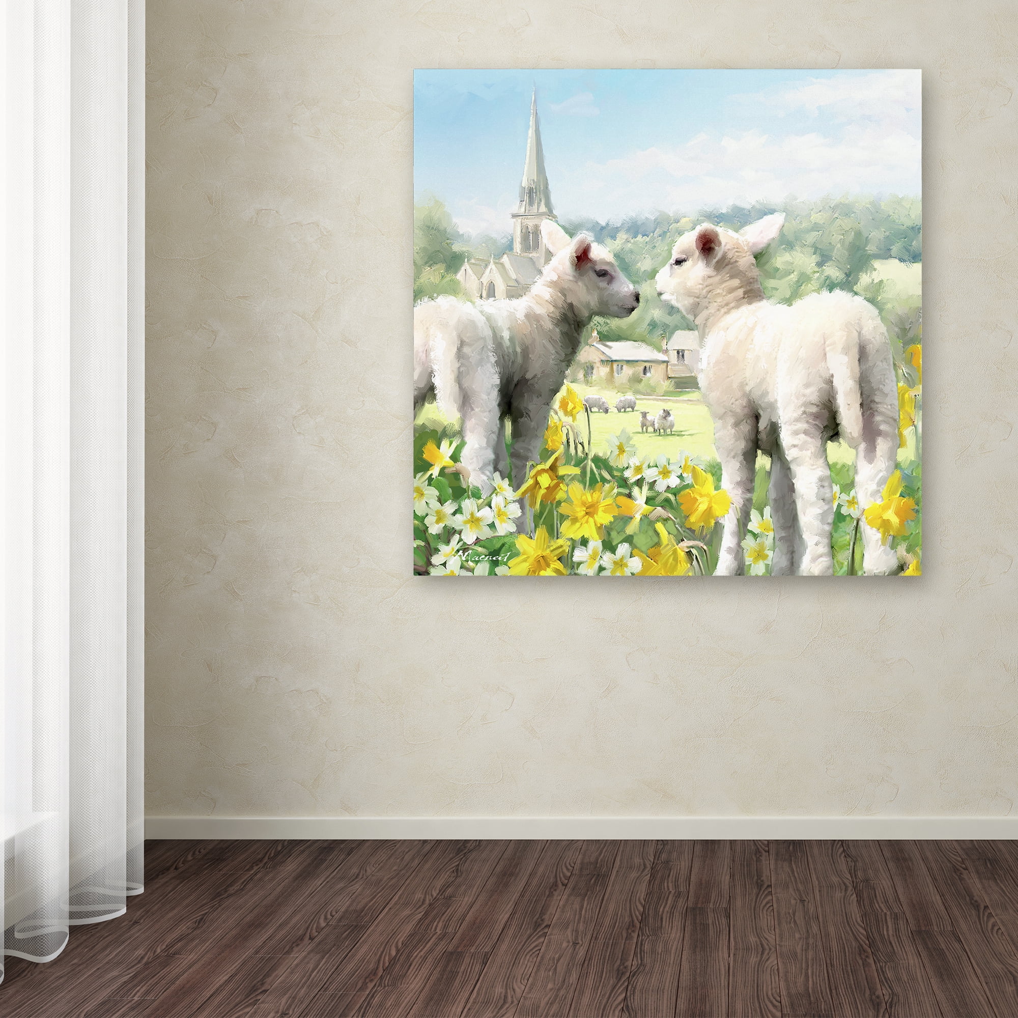 Trademark Fine Art 'Easter Lambs' Canvas Art by The Macneil Studio