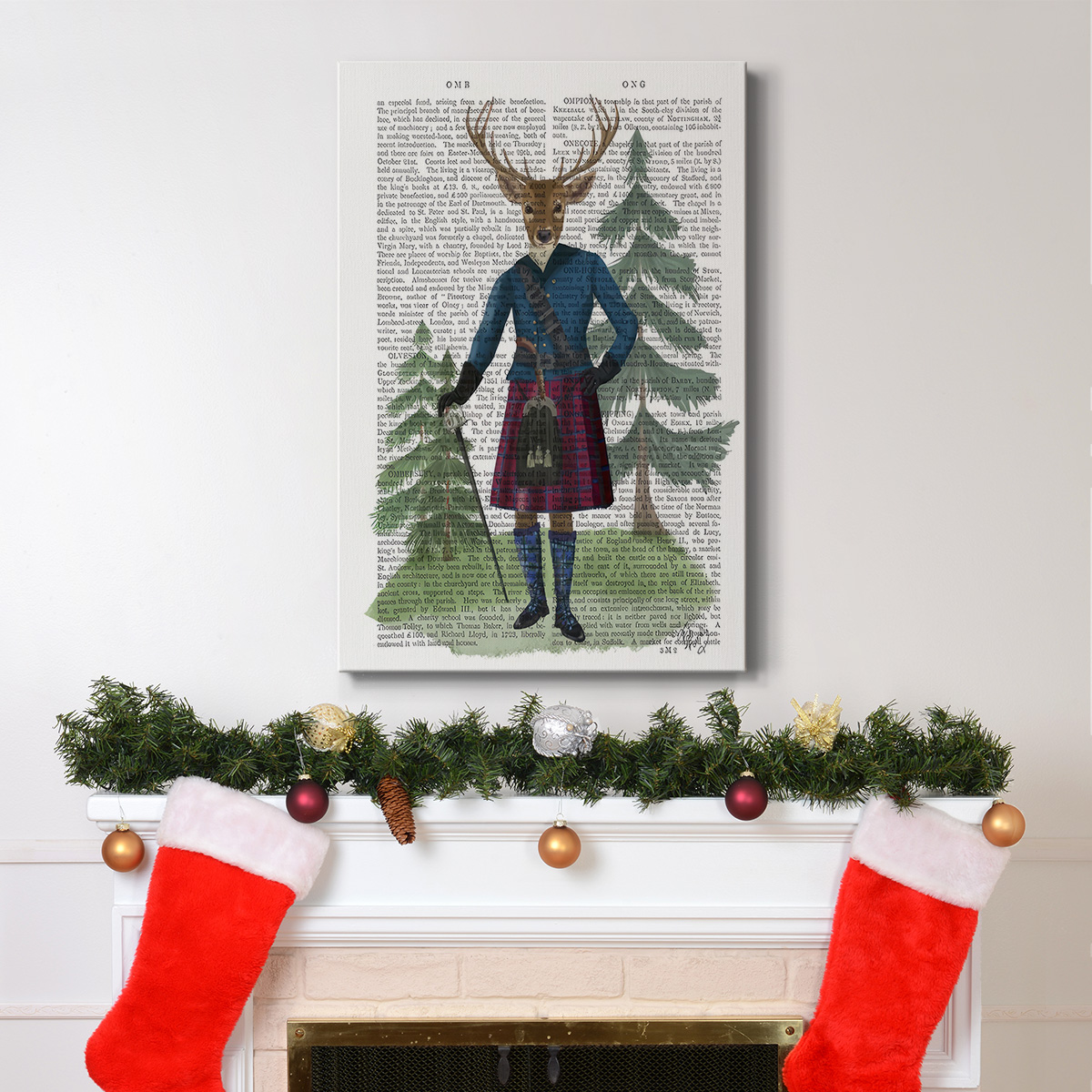 Scottish Deer Laird Tam OShunter, Full, Book Print- Gallery Wrapped Canvas