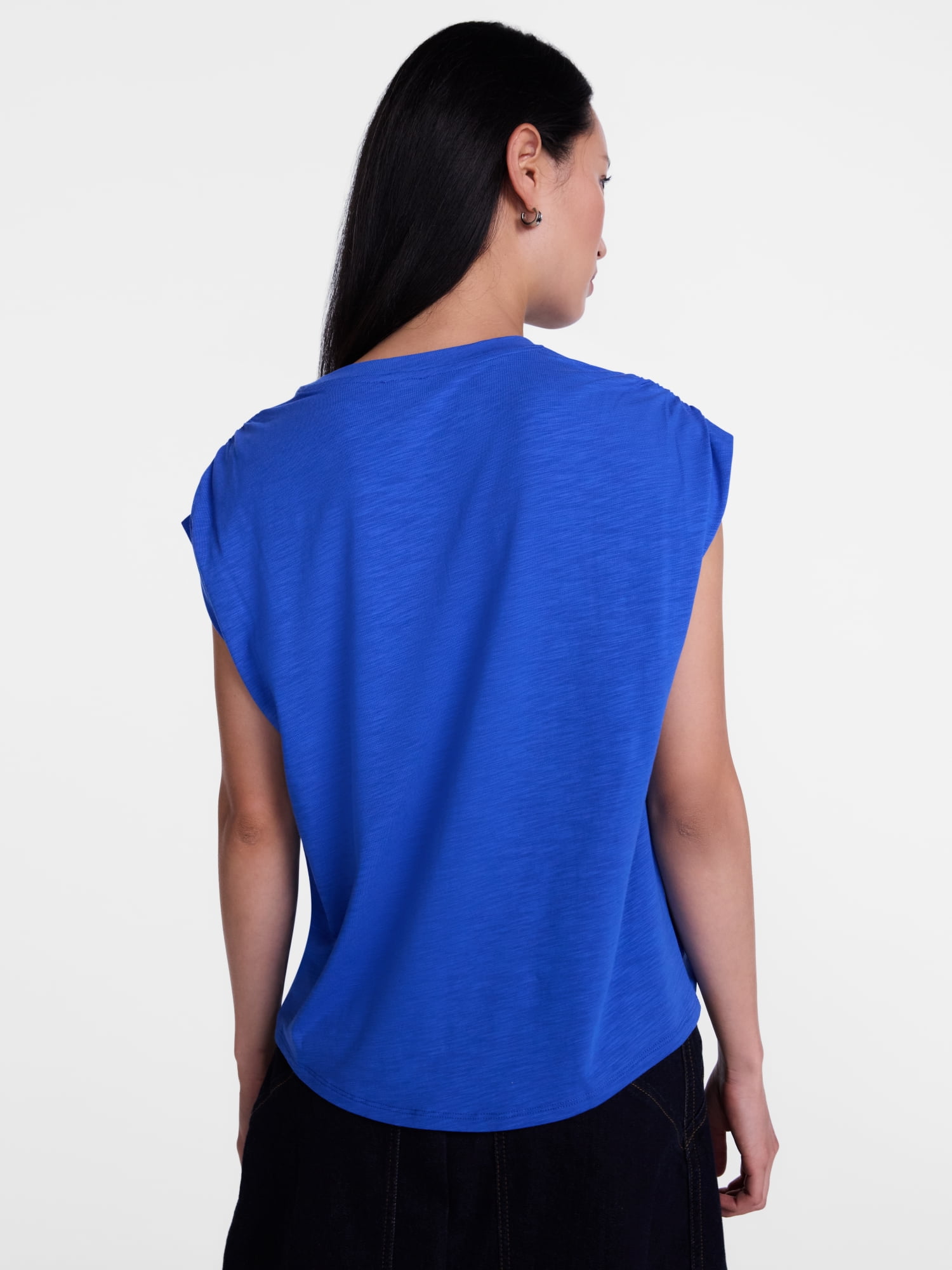 Scenario Women's and Women's Plus Shirred Shoulder Tee, Sizes XS-4X