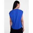 thumbnail image 4 of Scenario Women's and Women's Plus Shirred Shoulder Tee, Sizes XS-4X, 4 of 6