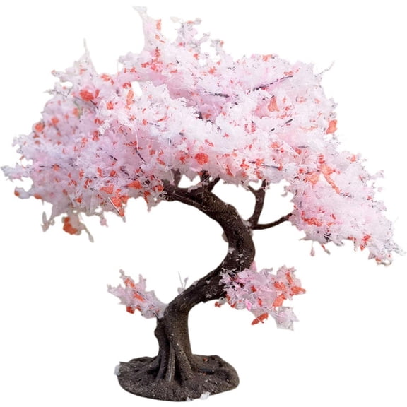 Jiibva Micro Cherry Tree Artificial Sand Table Tree Flower Tree Ornament for Small Garden and Micro Landscape DIY Decoration