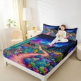 thumbnail image 4 of jejeloiu Colorful Cactus Flowers Full Size Sheets,Tropical Desert Plant Bed Sheets,Watercolor Natural Scenery Sheet Sets For Girls Kids,Microfiber Bedroom Decor,4 Pieces, 4 of 7