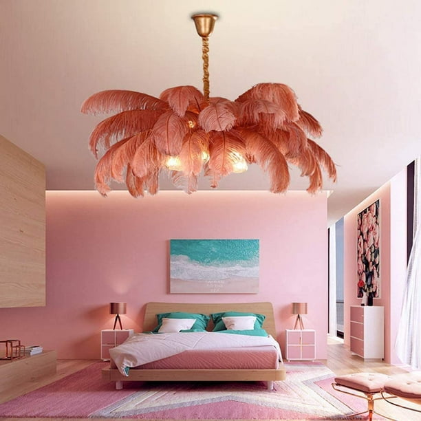 Ostrich feather ceiling light outlet