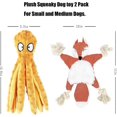 thumbnail image 4 of UBIUO 2-Pack Plush Octopus Fox No Stuffing Toys for Small to Medium Dogs, Pet Chew Toys Crepe Paper Neps Clean Teeth Interaction, Red, 13.8x3.8X.38 Wh, 4 of 4