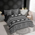 thumbnail image 3 of Erosebridal Bohemian Aztec Bedding Comforter Set, Zebra Print King Bedding Sets, White Black, Black Reversible 7-Piece, 3 of 6