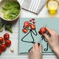 thumbnail image 3 of Engagement Party Cutting Board, Hand Drawn ergarten Themed Wedding Proposal Image Celebration, Decorative Tempered Glass Cutting and Serving Board, Large Size, Black White and Red, by Ambesonne, 3 of 5