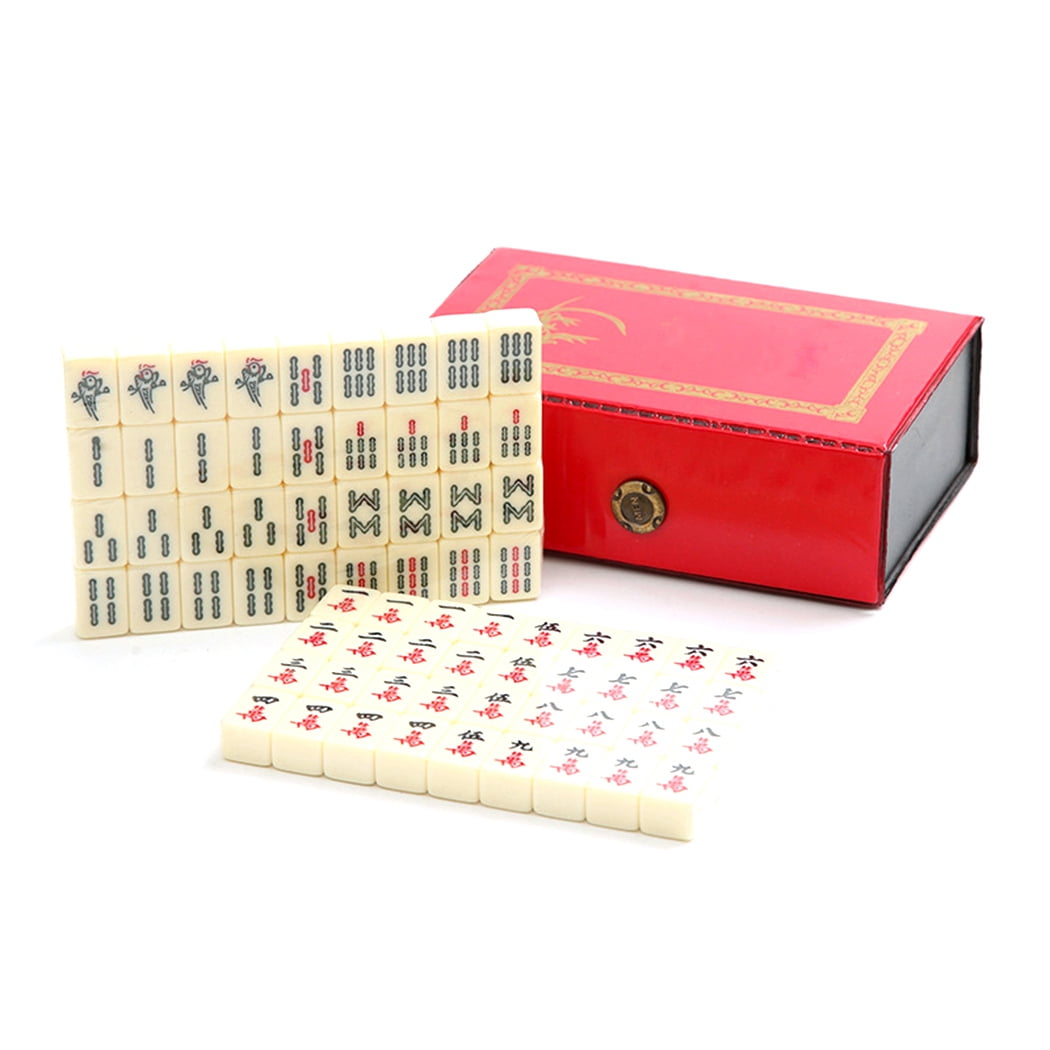 高品質亚克力麻將 Chinese Numbered Large Acrylic Tiles Mahjong Travel Set 144 Green Tiles 