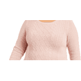 thumbnail image 3 of Charter Club Womens Plus Cable-Knit Sweater, Pastel Pink, 2X, 3 of 3
