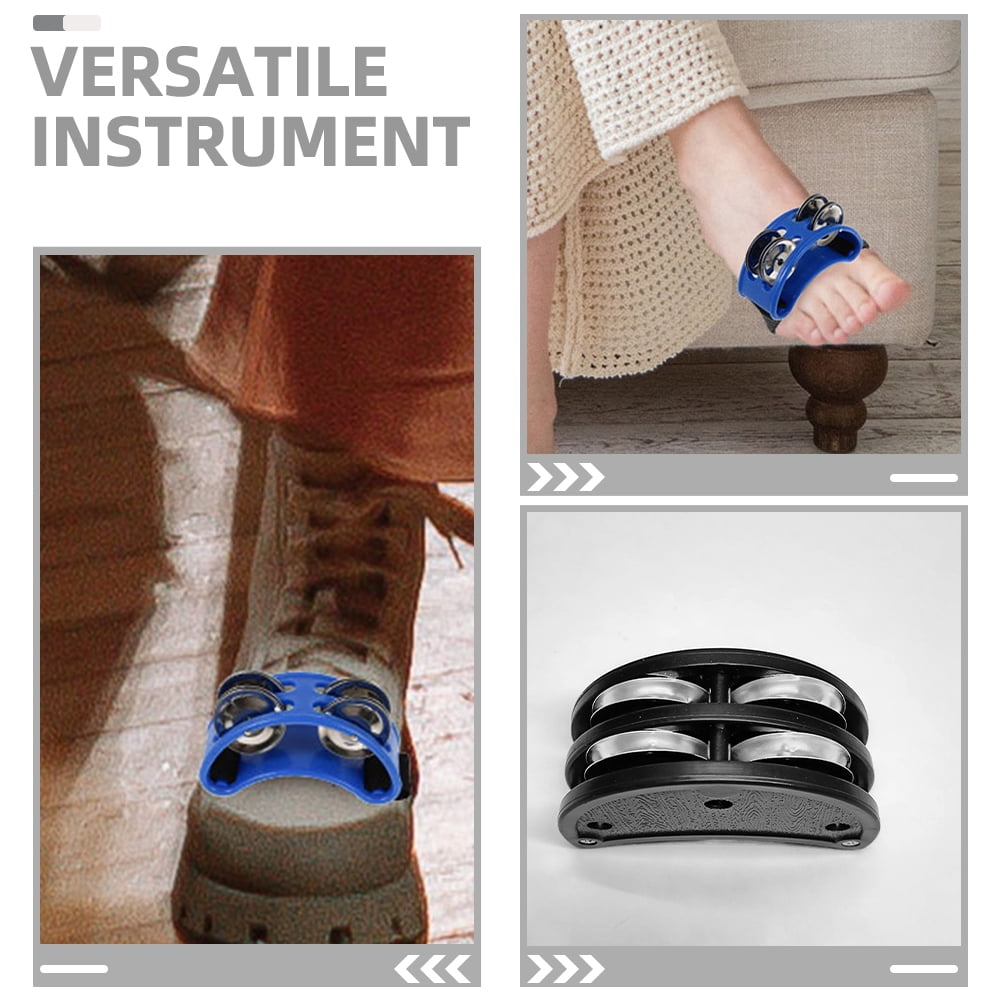 Raindrops 3-Pair Foot Tambourine Set - Percussion Instrument for , Stage , and Energetic Rhythm Play