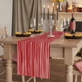thumbnail image 2 of Red Striped Table Runner, Classic Minimalist Waves Lines Pattern Washable Cotton Linen Table Runners 60 Inches Long, Dresser Scarf Runner for Coffee/TV Stands/Kitchen/Cabinets 13''x60'', 2 of 9