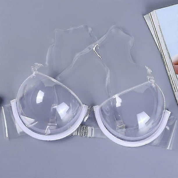 Women 3/4 Transparent Clear Push Up Bra Ultra-thin Strap Invisible Bras Underwear
