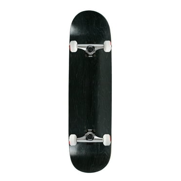 Moose Complete Skateboard 8.0 Dipped Black - Assembled Professional Skateboard With Silver/White Graphics