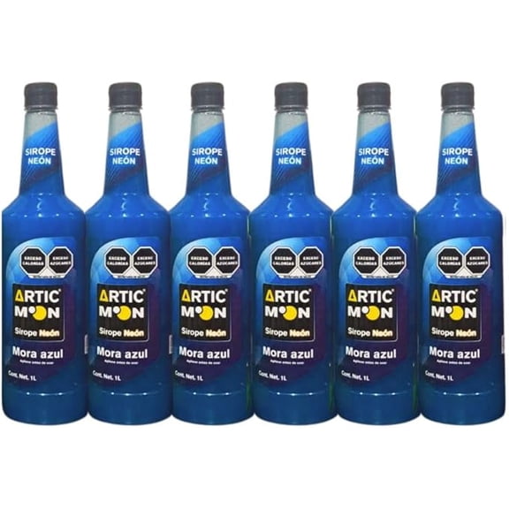 Kit de 6 Jarabes Kala Neón Para Preparar Bebidas De 1 Lt Sabor Mora Azul