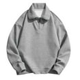 thumbnail image 1 of Blusa y camisa de cuello vuelto de manga larga para hombre, sudadera con cremallera, polar, verde, marrón, gris, media cremallera, lisa, deportiva, para exteriores, uso diario, vacaciones, ropa de cal, 1 of 8
