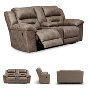 Signature Design by Ashley Stoneland Power Reclining Loveseat in Fossil