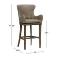 thumbnail image 3 of Hillsdale Furniture Caydena Wood Bar Height Return Swivel Stool, Rustic Gray, 3 of 10